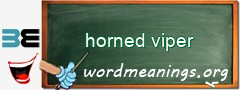 WordMeaning blackboard for horned viper